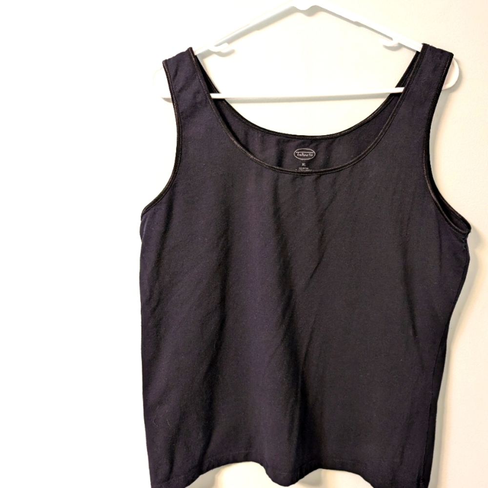 Talbots Black Cotton Tank, XL